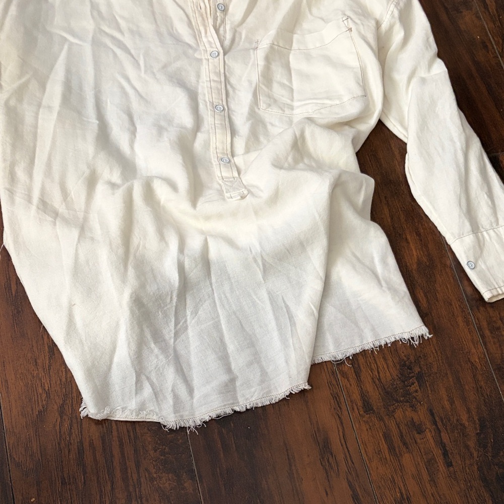 Free People Cream Button Down Shirt - Picture 2 of 2
